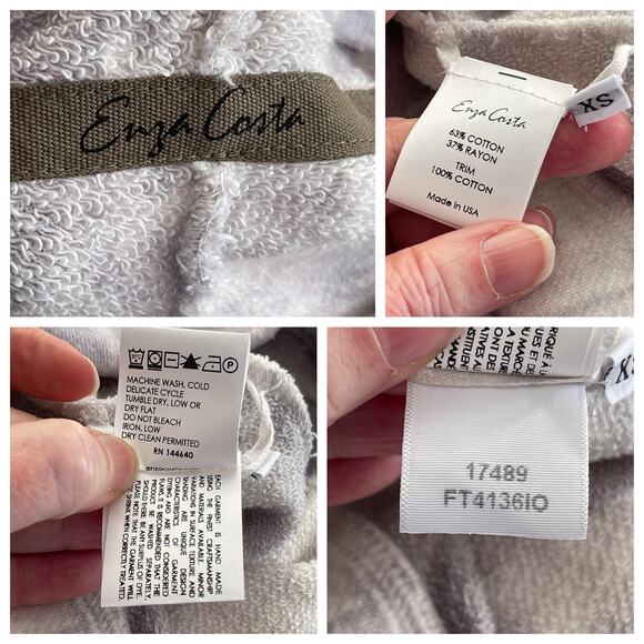 Enza Costa Women's Tie-Dye French Terry Jogger Sweatpants NEW Size XS Gray - Picture 9 of 9